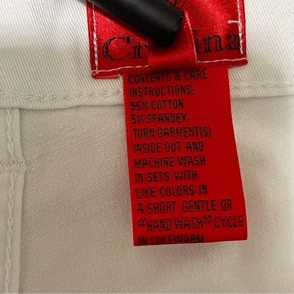 V Cristina Cropped Wide Leg Pants Womens 12 White Boho Capri Cut Out Twill - Picture 10 of 11